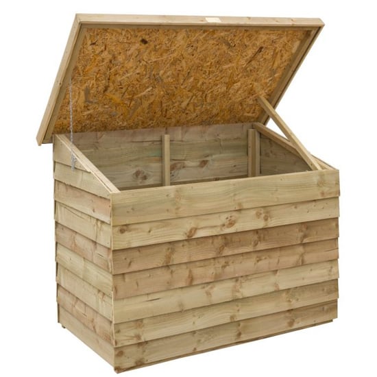 Read more about Overlap wooden patio storage chest in natural timber