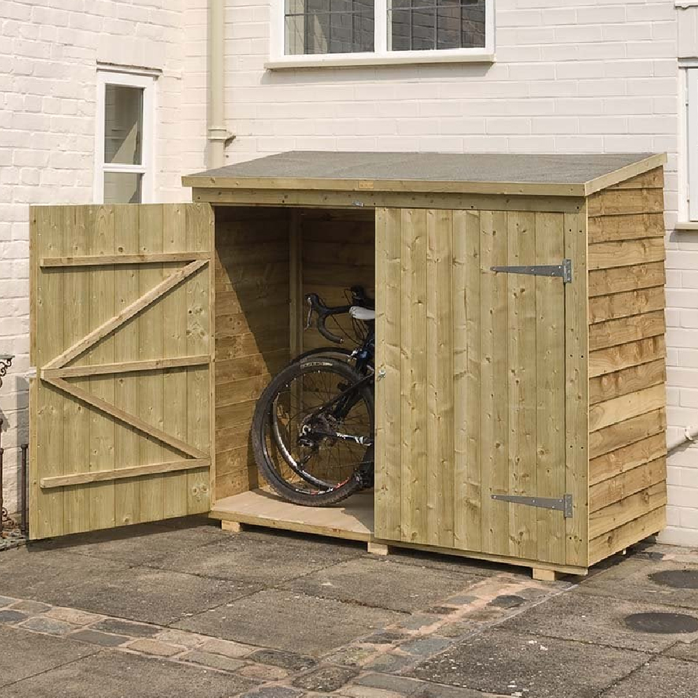 Omaha Wooden Garden Pent Bike Store In Natural