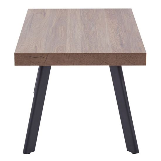 Owall Wooden Coffee Table With Black Metal Legs In Oak Furniture in Fashion