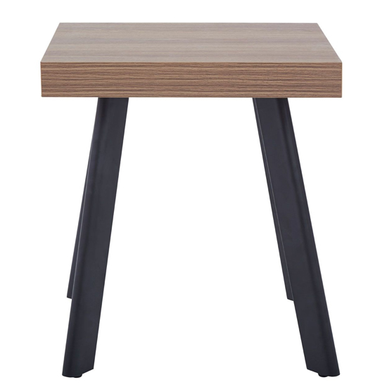 Owall Wooden Side Table With Black Metal Legs In Oak