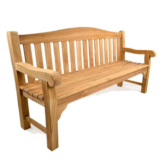 Product photograph of Owen Teak Wooden Garden 4 Seater Bench In Teak from Furniture in Fashion