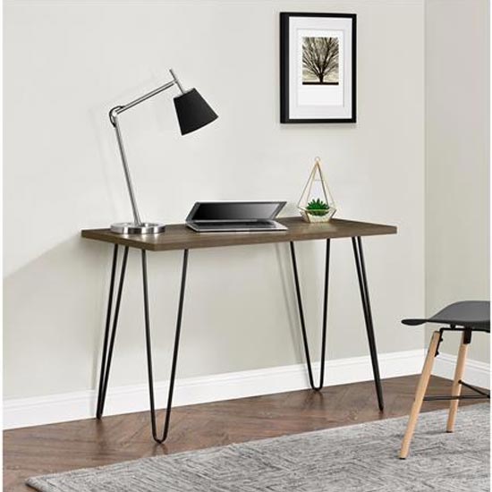Ojai Wooden Laptop Desk With Black Legs In Florence Walnut