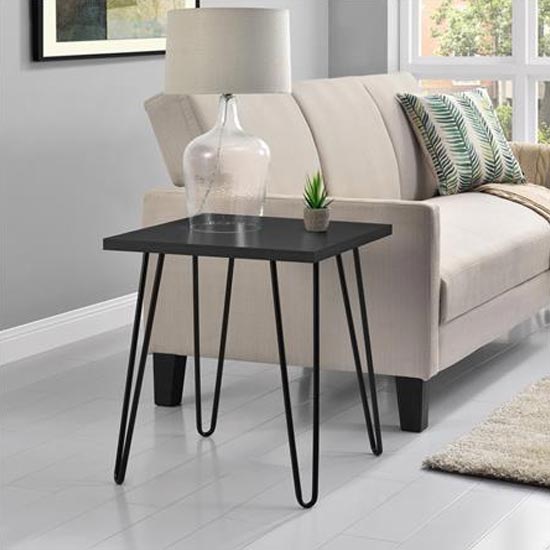 Owen Wooden Retro End Table In Black Oak FiF