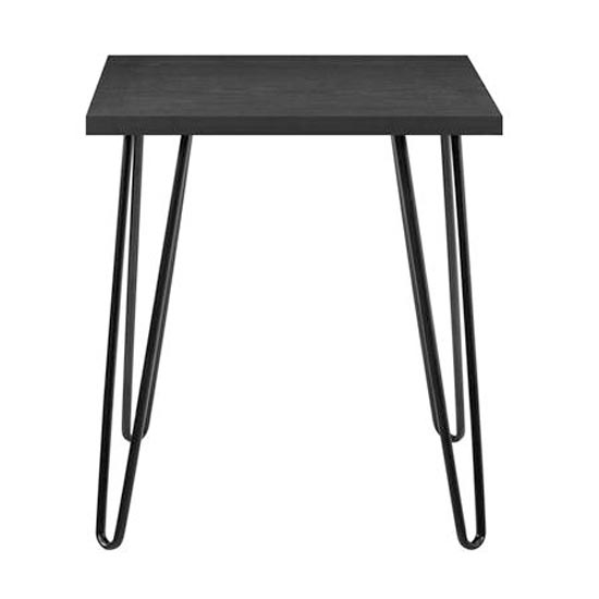 Ojai Wooden Side Table With Black Legs In Black Oak