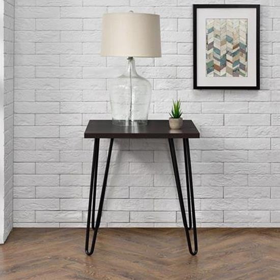 Read more about Ojai wooden side table with black legs in espresso