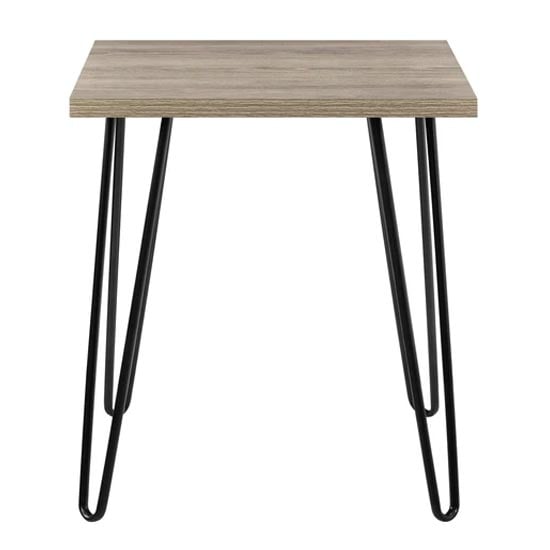 Ojai Wooden Side Table With Black Legs In Rustic Oak