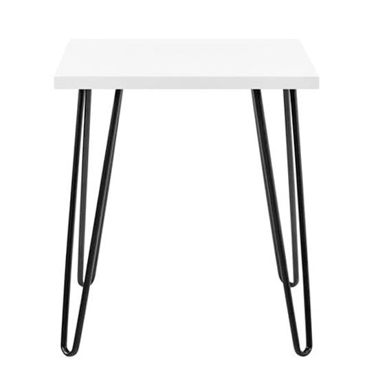 Ojai Wooden Side Table With Black Legs In White