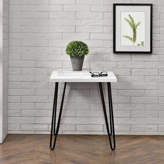 Photo of Owes wooden end table in white