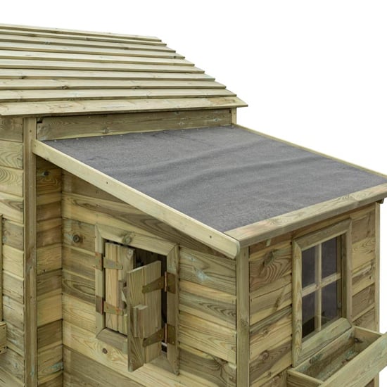Oxer Wooden Club House Kids Playhouse In Natural Timber_16