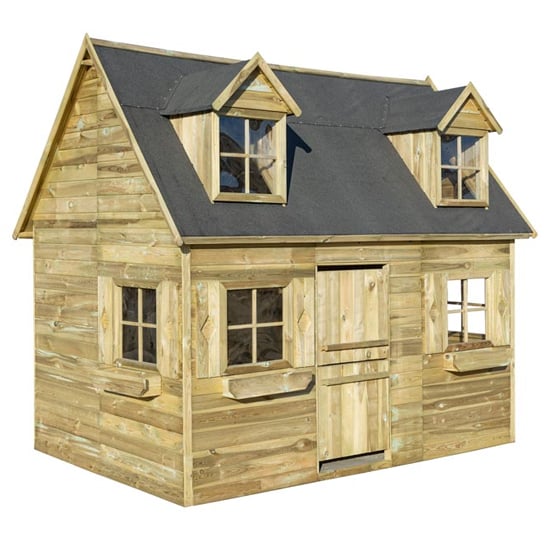 Oxer Wooden Country Cottage Kids Playhouse In Natural Timber_10