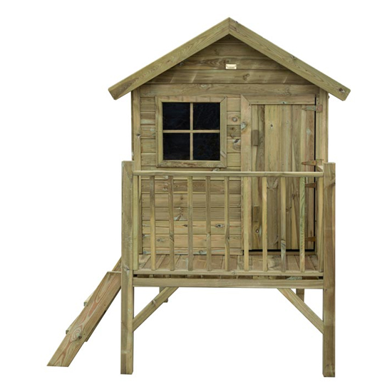 Oxer Wooden Cozy Cottage Kids Playhouse In Natural Timber_5