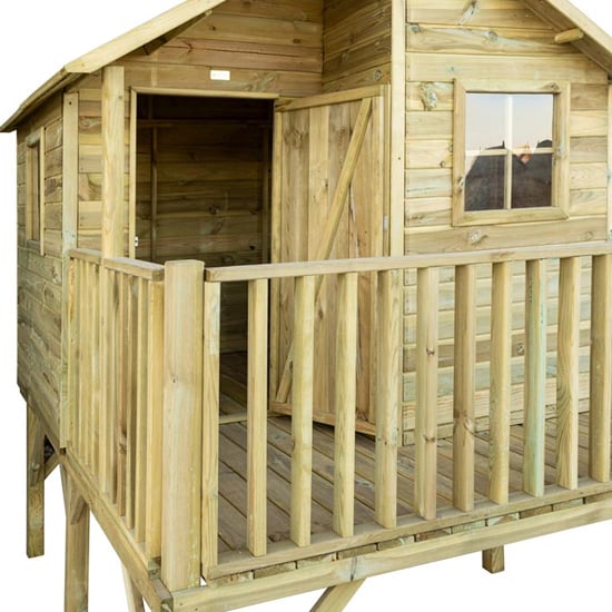 Oxer Wooden Highview Hideaway Kids Playhouse In Natural Timber_12