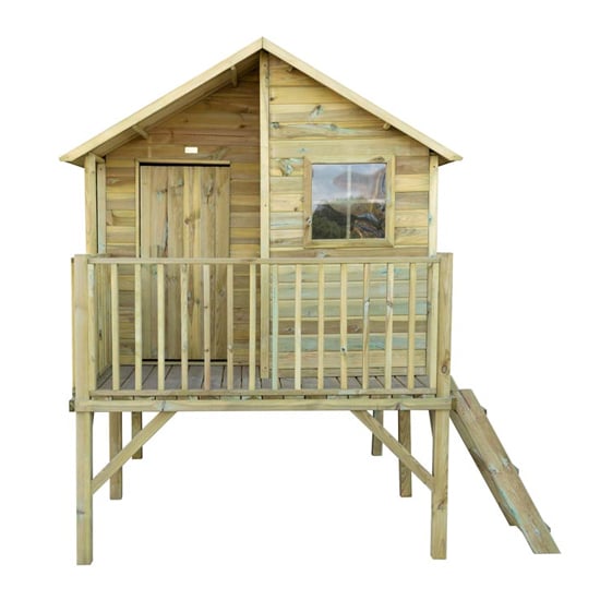 Oxer Wooden Highview Hideaway Kids Playhouse In Natural Timber_14