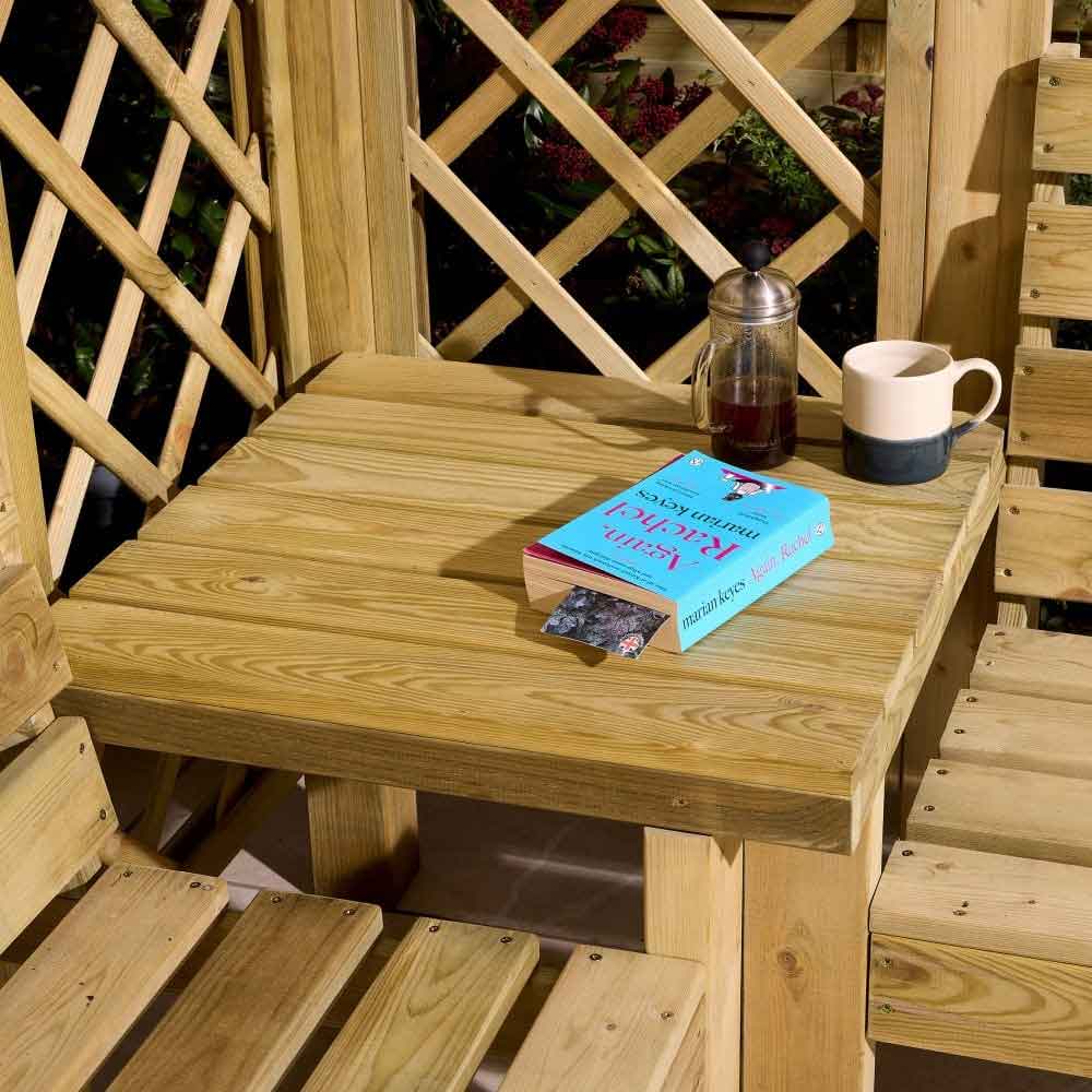 Oxer Wooden Garden Corner Arbour in Natural Timber