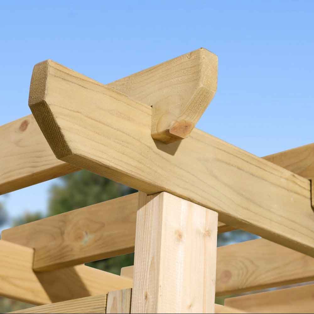Oxer Wooden Garden Corner Arbour in Natural Timber