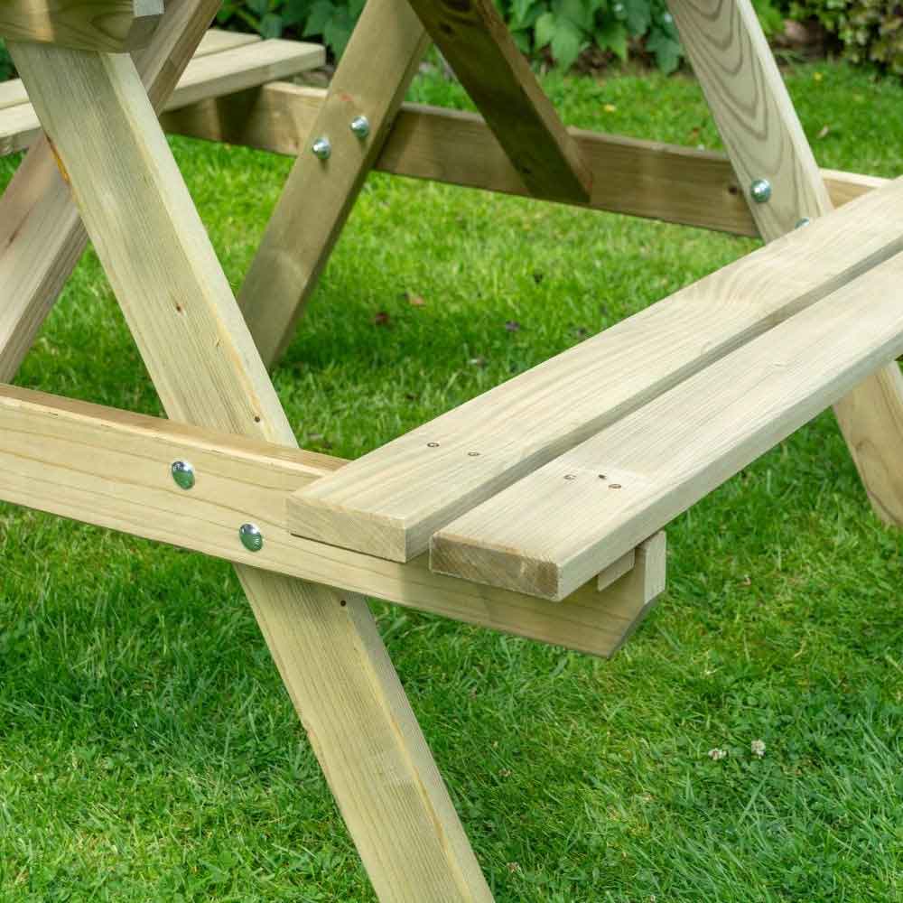 Oxer Wooden Garden Picnic Table 1.2m In Natural