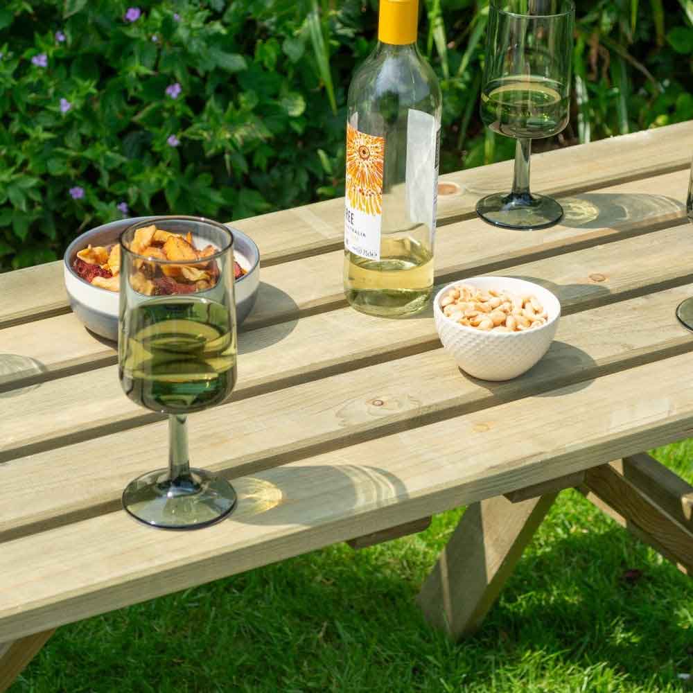 Oxer Wooden Garden Picnic Table 1.2m In Natural