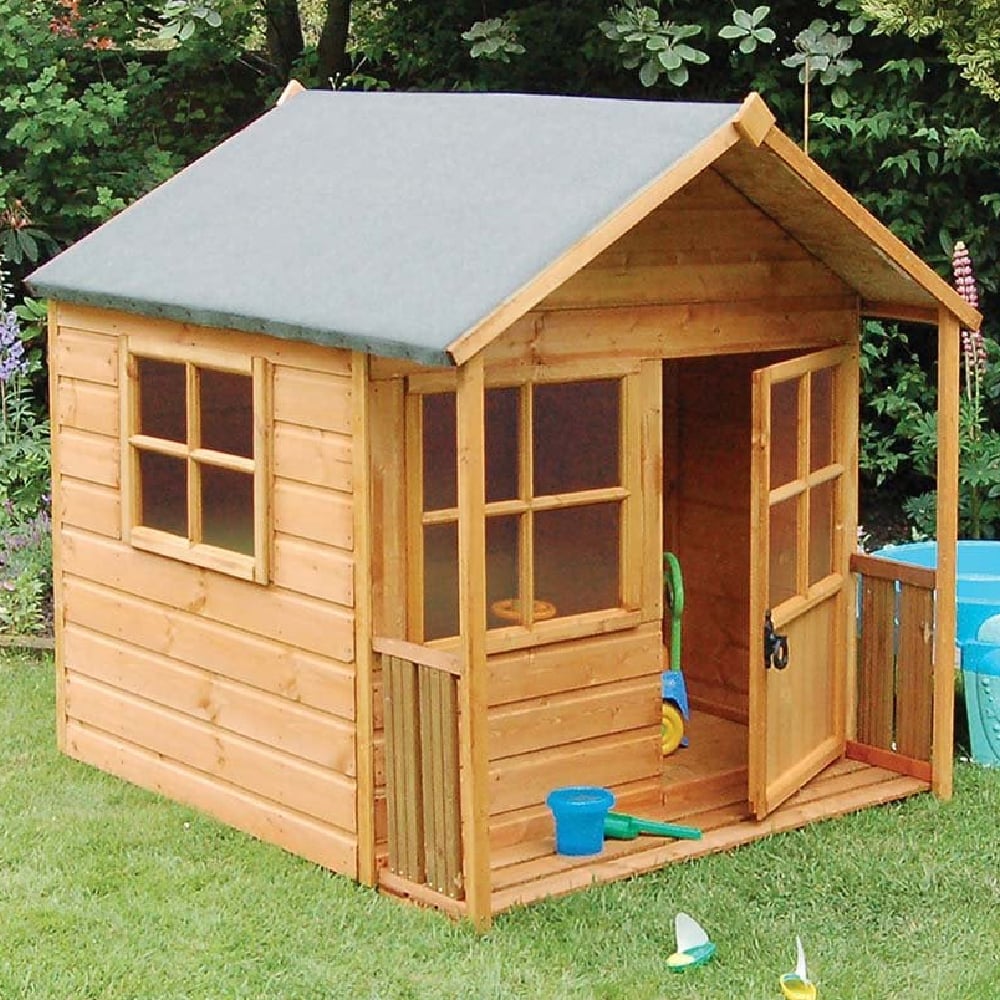 Oxer Wooden Garden Play House In Natural