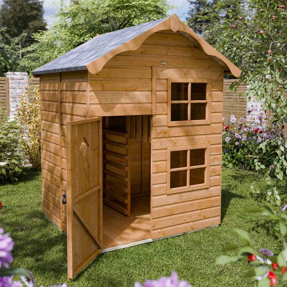 Oxer Wooden Garden Townhouse in Honey Brown