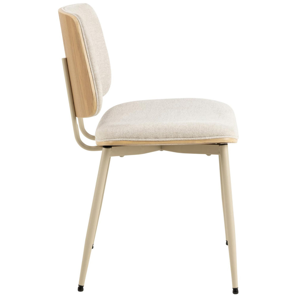 Oxford Beige Oak Fabric Dining Chairs In Pair