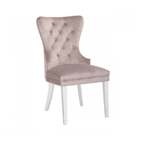 Oxford Taupe Velvet Dining Chairs In Pair FiF