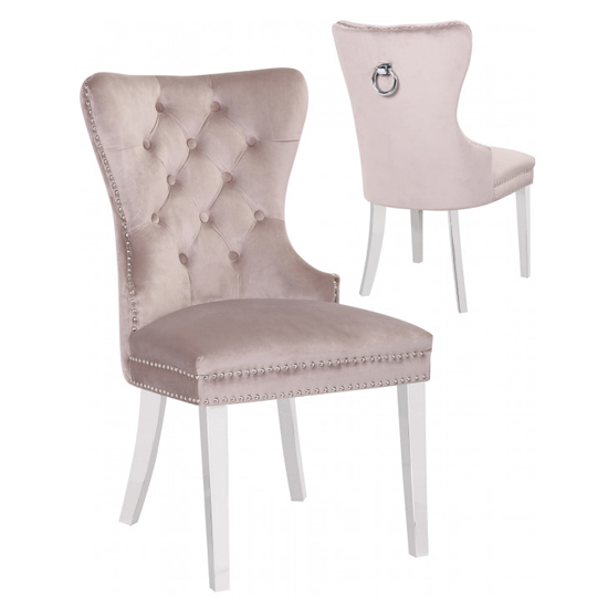 Oxford Taupe Velvet Dining Chairs In Pair | FiF