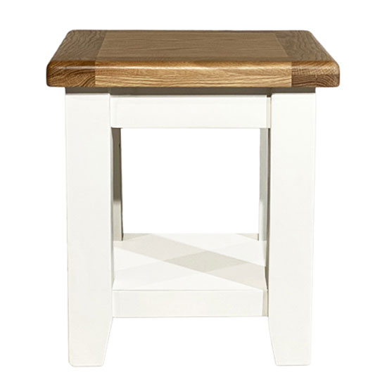 Oxford Wooden End Table In White And Oak_2