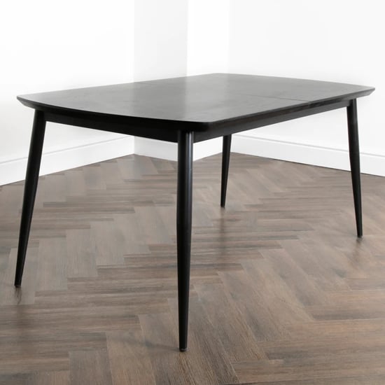 Oxford Wooden Extending Dining Table In Dark Ash