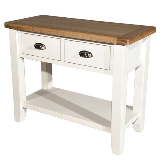 Oxford Wooden Large Console Table In White And Oak Furniture in Fashion