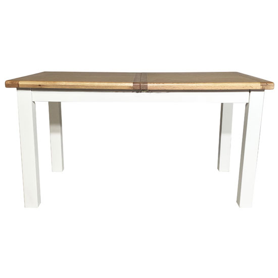 Oxford Wooden Large Extending Dining Table In White And Oak_2