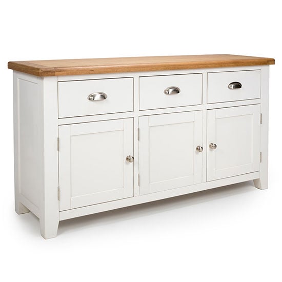 Oxford Wooden Large Sideboard In White And Oak