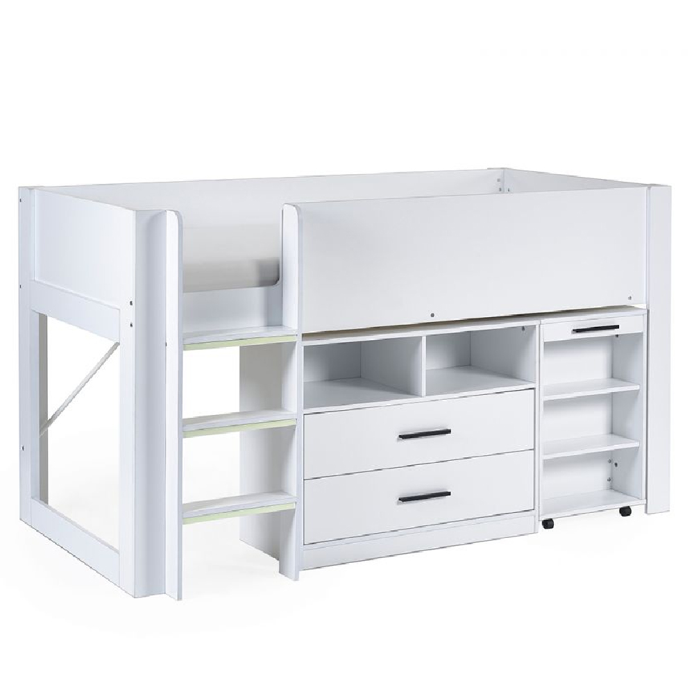 Oxford Wooden Mid Sleeper Children Bed In White