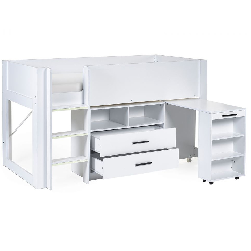 Oxford Wooden Mid Sleeper Children Bed In White