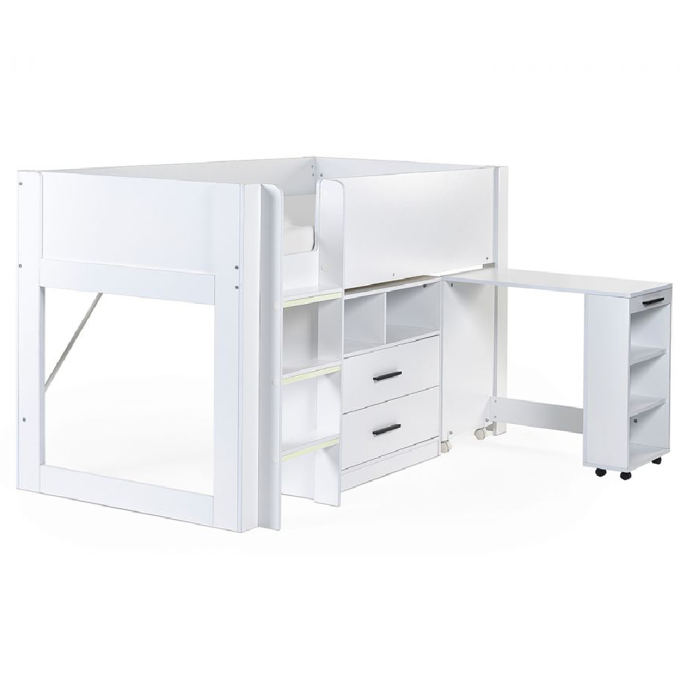 Oxford Wooden Mid Sleeper Children Bed In White