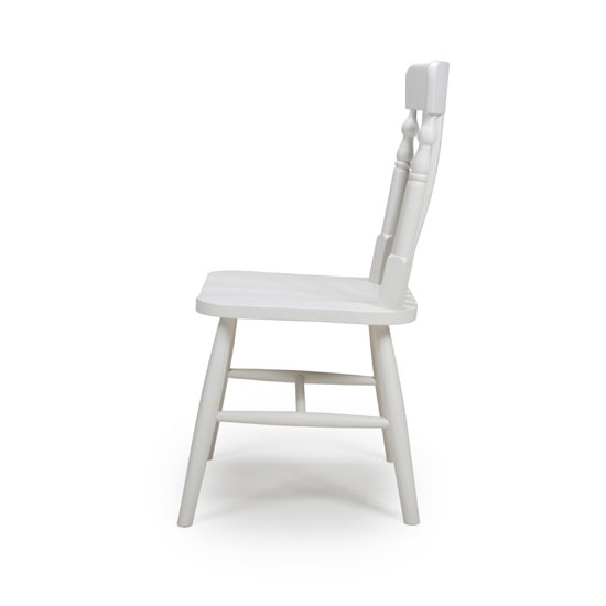 Oxford Wooden White Slat Back Dining Chairs In A Pair