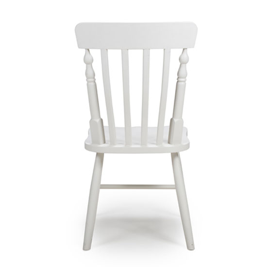 Oxford Wooden White Slat Back Dining Chairs In A Pair