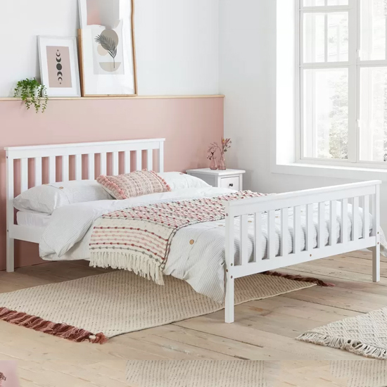 Product photograph of Oxfords Wooden Double Bed In White from Furniture in Fashion