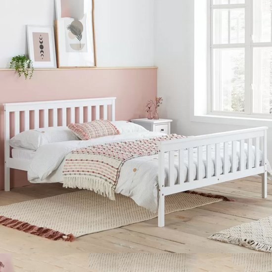 Read more about Oxfords wooden double bed in white