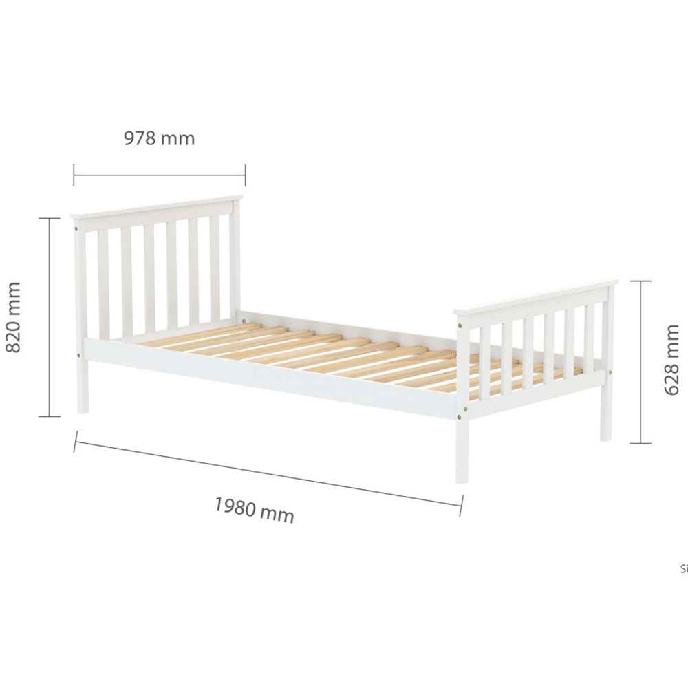 Oxfords Wooden Single Bed In White