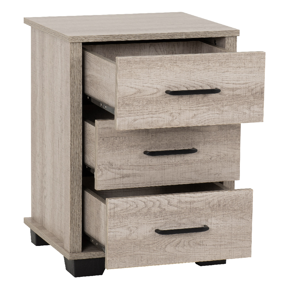 Oxnard Wooden 3 Piece Bedroom Furniture Set In Light Oak