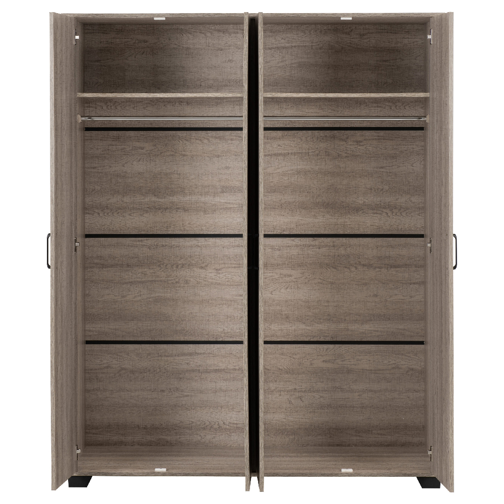 Oxnard Wooden Bedroom Furniture Set With 4 Doors In Light Oak