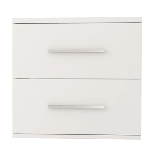Oxnard Wooden Bedside Cabinet With 2 Drawers In Matt White