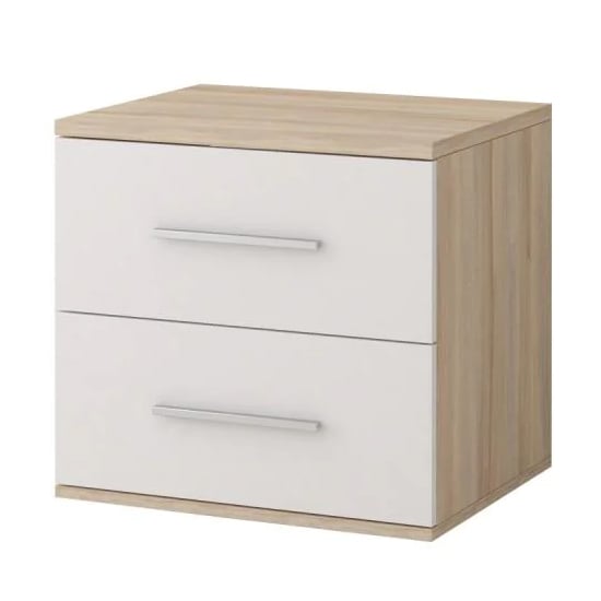 Oxnard Wooden Bedside Cabinet With 2 Drawers In Sonoma Oak
