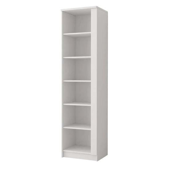 Oxnard Wooden Bookcase With 5 Shelves In Matt White
