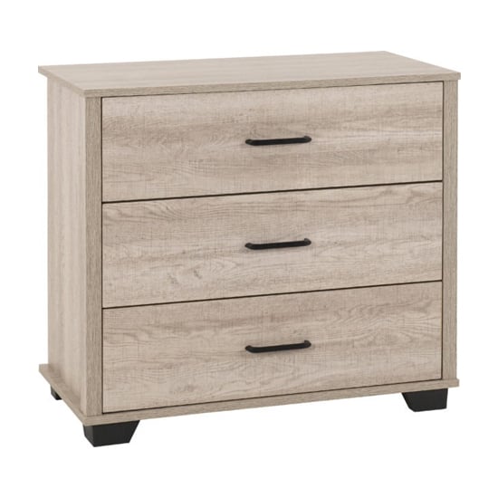 Product photograph of Oxnard Wooden Chest Of 3 Drawers In Light Oak from Furniture in Fashion