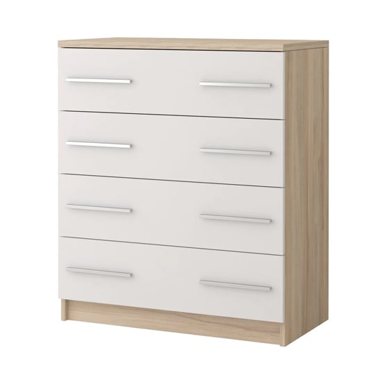 Product photograph of Oxnard Wooden Chest Of 4 Drawers In Sonoma Oak from Furniture in Fashion