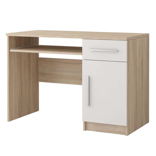 Read more about Oxnard wooden computer desk with 1 door 1 drawer in sonoma oak