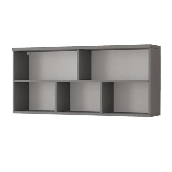 Product photograph of Oxnard Wooden Wall Shelf Rectangular In Matt Grey from Furniture in Fashion