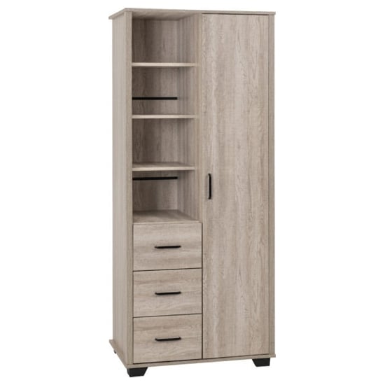 Read more about Oxnard wooden wardrobe with 1 door in light oak