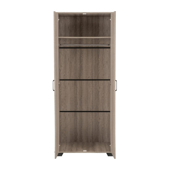 Oxnard Wooden Wardrobe With 2 Doors In Light Oak